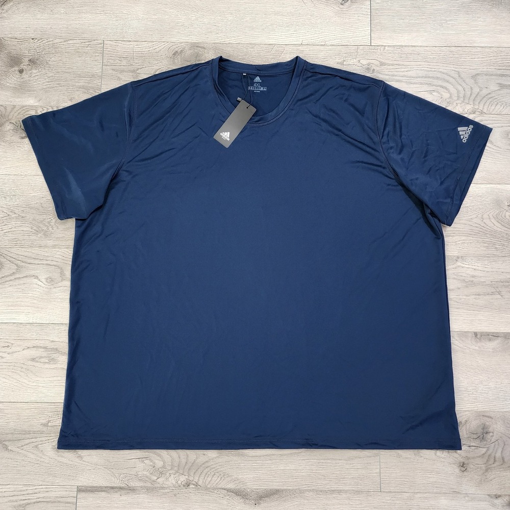 Adidas Short Sleeve Shirt Men's Size 4XL Navy Blue Top NWT